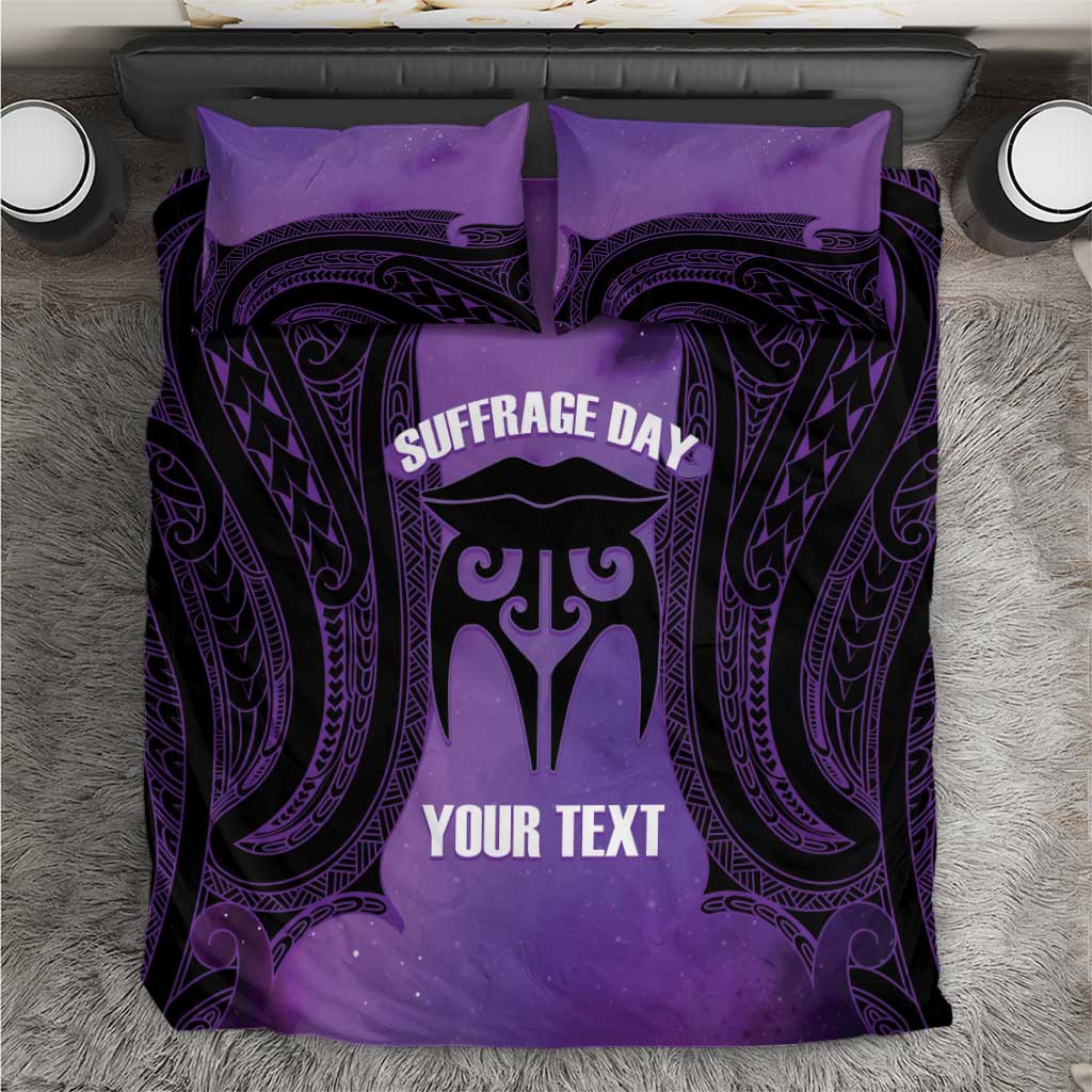 Personalised New Zealand Suffrage Day Bedding Set Maori Tattoo Galaxy Vibe - Aussie Hoodie
