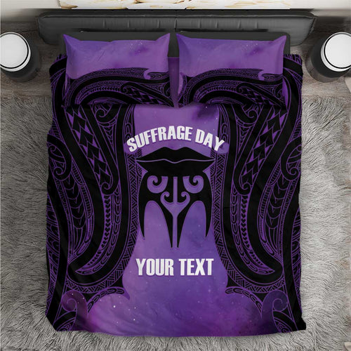 Personalised New Zealand Suffrage Day Bedding Set Maori Tattoo Galaxy Vibe - Aussie Hoodie