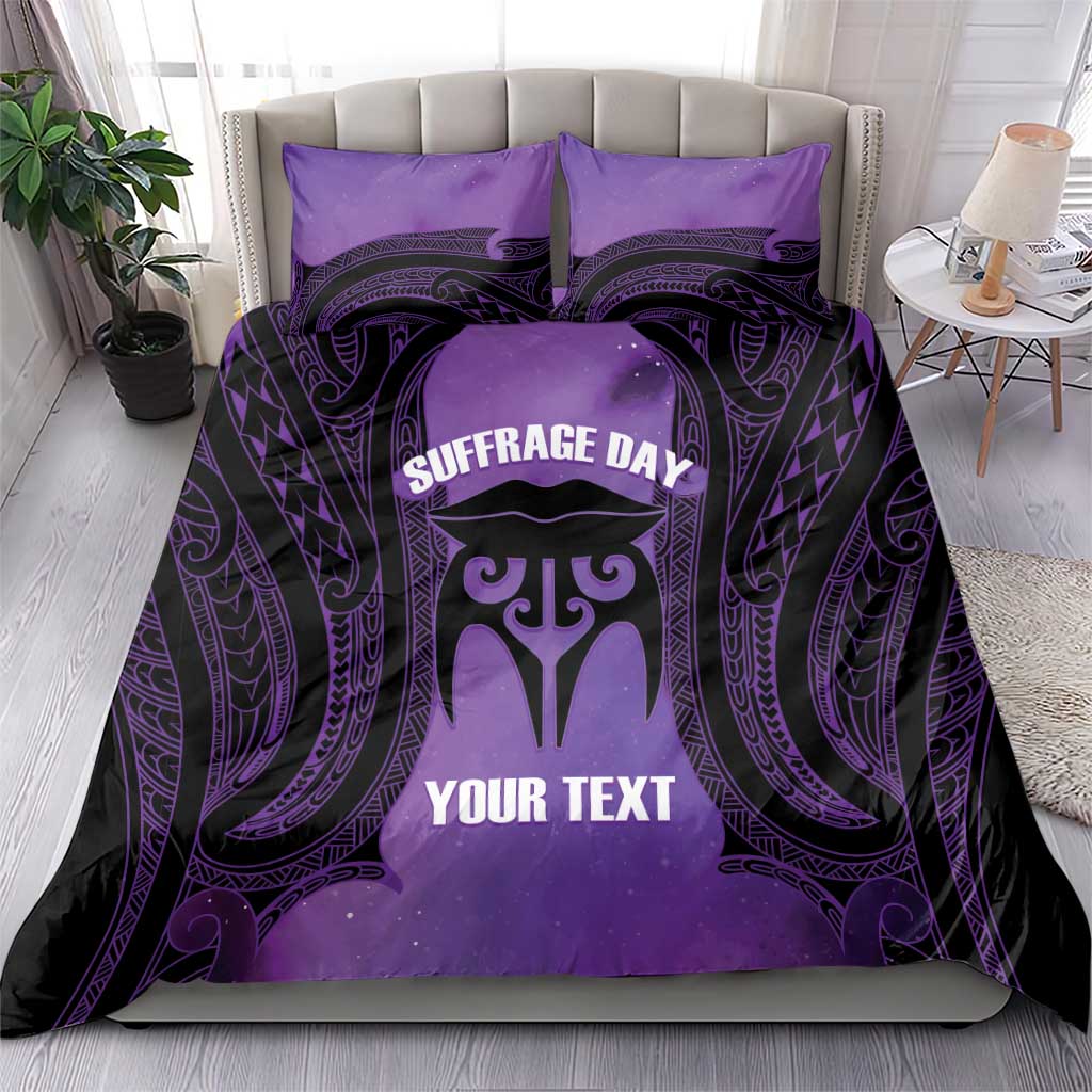 Personalised New Zealand Suffrage Day Bedding Set Maori Tattoo Galaxy Vibe - Aussie Hoodie