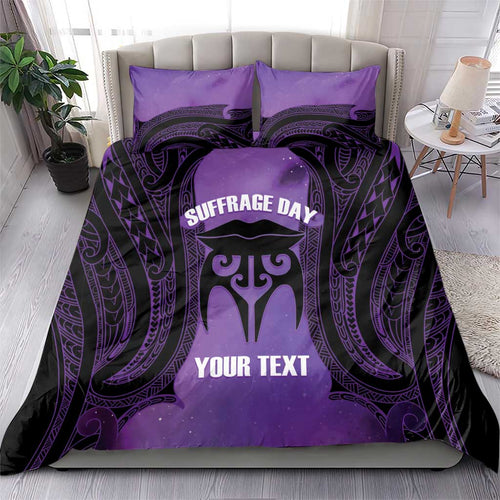 Personalised New Zealand Suffrage Day Bedding Set Maori Tattoo Galaxy Vibe - Aussie Hoodie