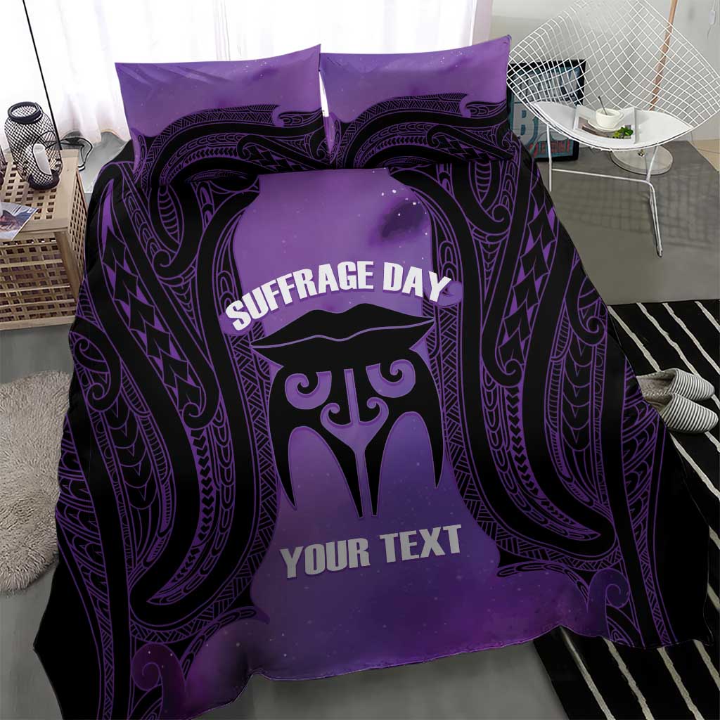 Personalised New Zealand Suffrage Day Bedding Set Maori Tattoo Galaxy Vibe - Aussie Hoodie