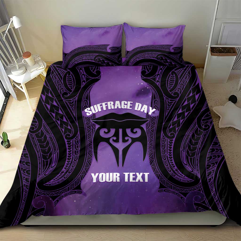 Personalised New Zealand Suffrage Day Bedding Set Maori Tattoo Galaxy Vibe - Aussie Hoodie