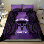 Personalised New Zealand Suffrage Day Bedding Set Maori Tattoo Galaxy Vibe - Aussie Hoodie
