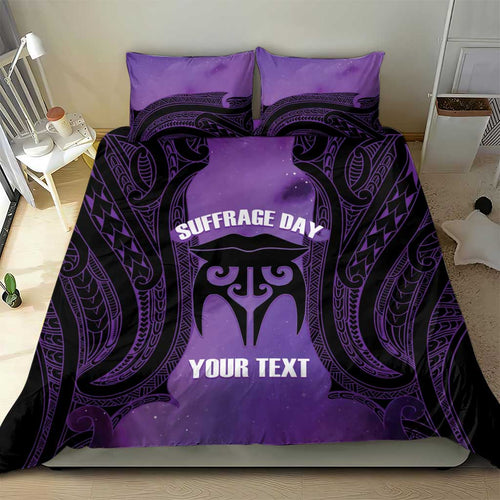 Personalised New Zealand Suffrage Day Bedding Set Maori Tattoo Galaxy Vibe - Aussie Hoodie