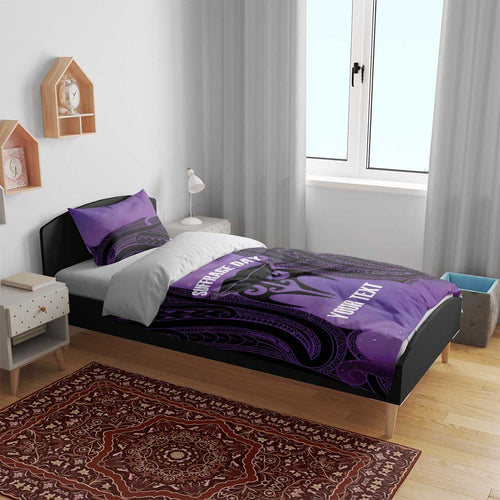 Personalised New Zealand Suffrage Day Bedding Set Maori Tattoo Galaxy Vibe - Aussie Hoodie