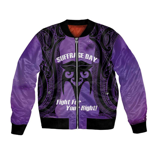 Personalised New Zealand Suffrage Day Bomber Jacket Maori Tattoo Galaxy Vibe - Aussie Hoodie