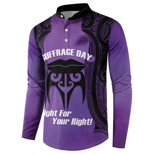 Personalised New Zealand Suffrage Day Button Sweatshirt Maori Tattoo Galaxy Vibe - Aussie Hoodie