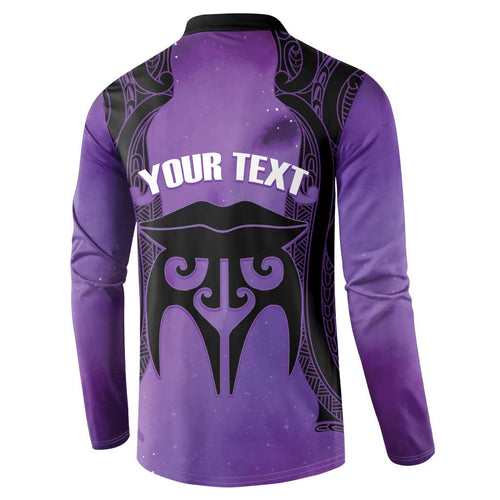Personalised New Zealand Suffrage Day Button Sweatshirt Maori Tattoo Galaxy Vibe - Aussie Hoodie