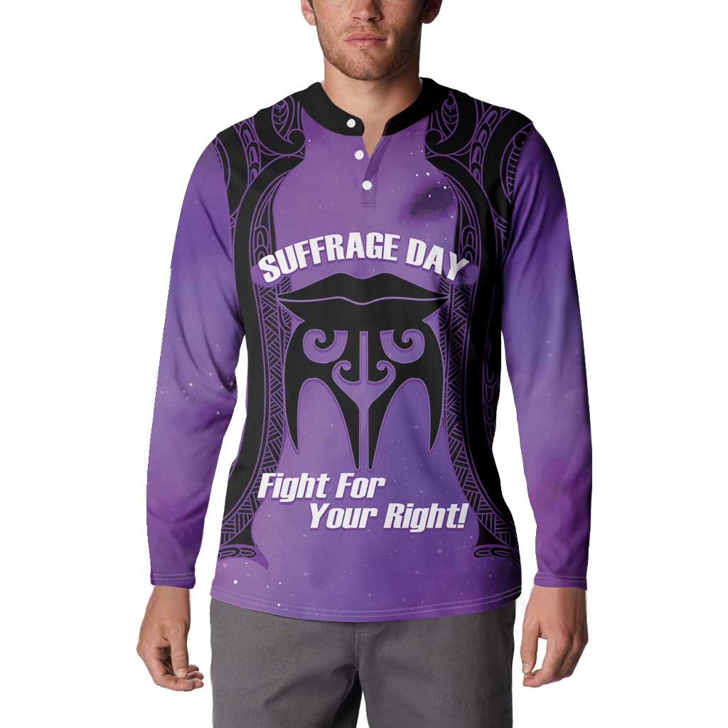 Personalised New Zealand Suffrage Day Button Sweatshirt Maori Tattoo Galaxy Vibe - Aussie Hoodie