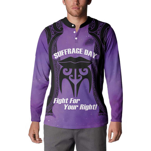 Personalised New Zealand Suffrage Day Button Sweatshirt Maori Tattoo Galaxy Vibe - Aussie Hoodie