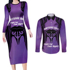 Personalised New Zealand Suffrage Day Couples Matching Long Sleeve Bodycon Dress and Long Sleeve Button Shirt Maori Tattoo Galaxy Vibe - Aussie Hoodie