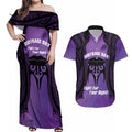 Personalised New Zealand Suffrage Day Couples Matching Off Shoulder Maxi Dress and Hawaiian Shirt Maori Tattoo Galaxy Vibe - Aussie Hoodie