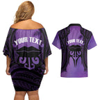 Personalised New Zealand Suffrage Day Couples Matching Off Shoulder Short Dress and Hawaiian Shirt Maori Tattoo Galaxy Vibe - Aussie Hoodie
