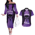 Personalised New Zealand Suffrage Day Couples Matching Off The Shoulder Long Sleeve Dress and Hawaiian Shirt Maori Tattoo Galaxy Vibe - Aussie Hoodie