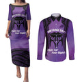 Personalised New Zealand Suffrage Day Couples Matching Puletasi and Long Sleeve Button Shirt Maori Tattoo Galaxy Vibe - Aussie Hoodie