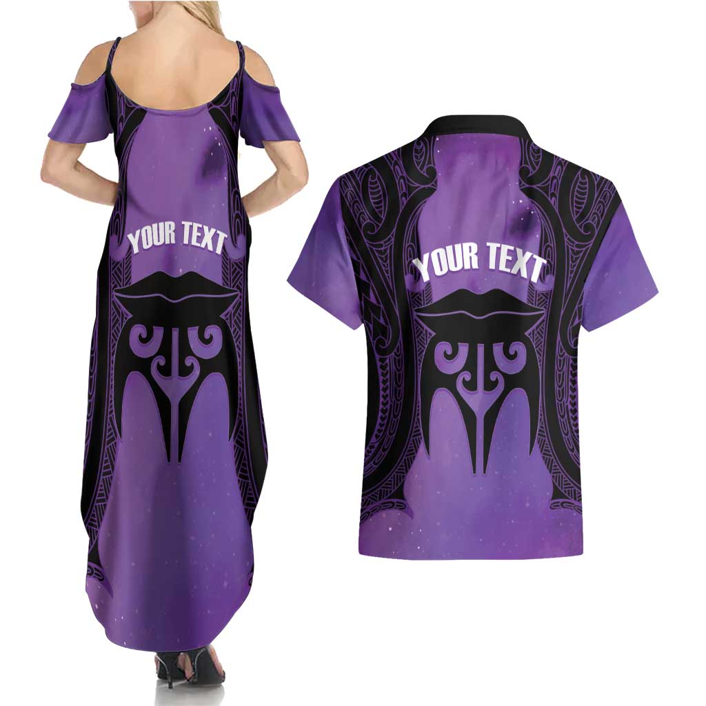 Personalised New Zealand Suffrage Day Couples Matching Summer Maxi Dress and Hawaiian Shirt Maori Tattoo Galaxy Vibe - Aussie Hoodie