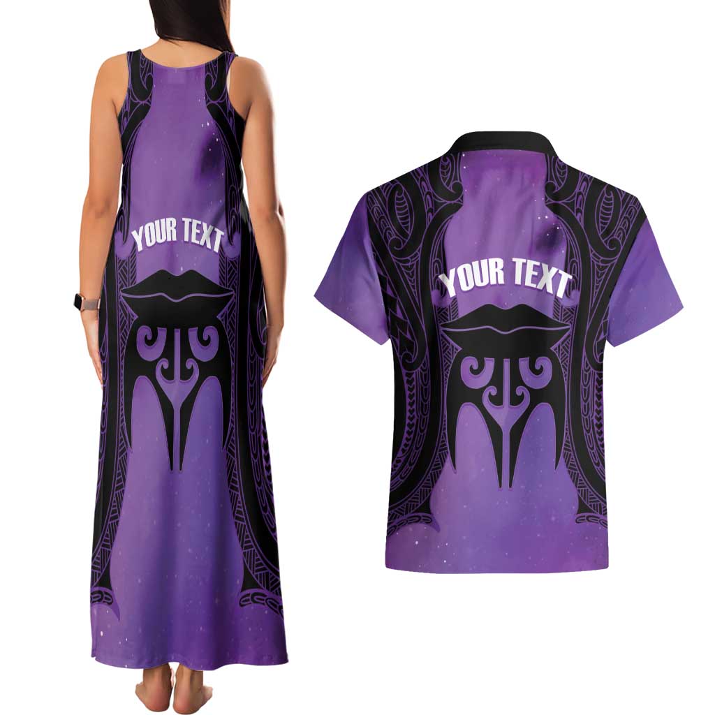 Personalised New Zealand Suffrage Day Couples Matching Tank Maxi Dress and Hawaiian Shirt Maori Tattoo Galaxy Vibe - Aussie Hoodie