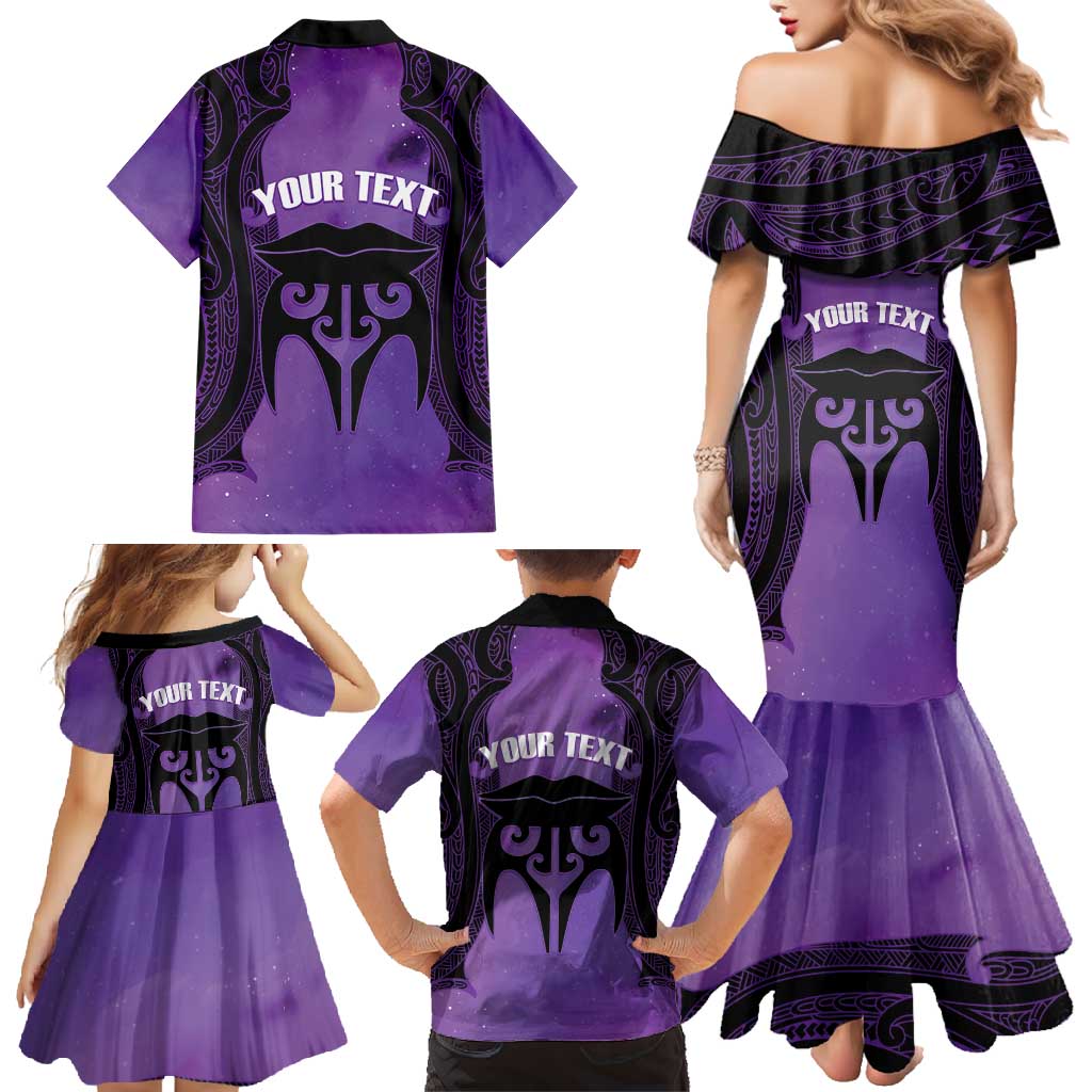 Personalised New Zealand Suffrage Day Family Matching Mermaid Dress and Hawaiian Shirt Maori Tattoo Galaxy Vibe - Aussie Hoodie