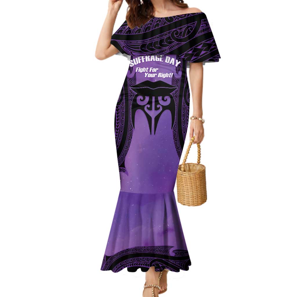 Personalised New Zealand Suffrage Day Family Matching Mermaid Dress and Hawaiian Shirt Maori Tattoo Galaxy Vibe - Aussie Hoodie