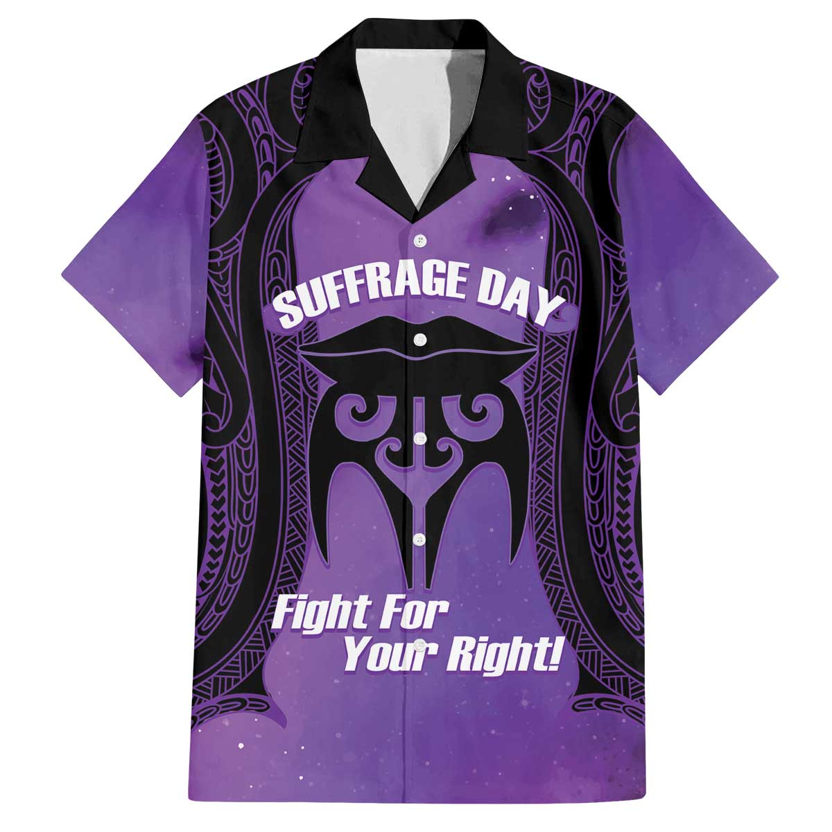 Personalised New Zealand Suffrage Day Family Matching Off The Shoulder Long Sleeve Dress and Hawaiian Shirt Maori Tattoo Galaxy Vibe - Aussie Hoodie