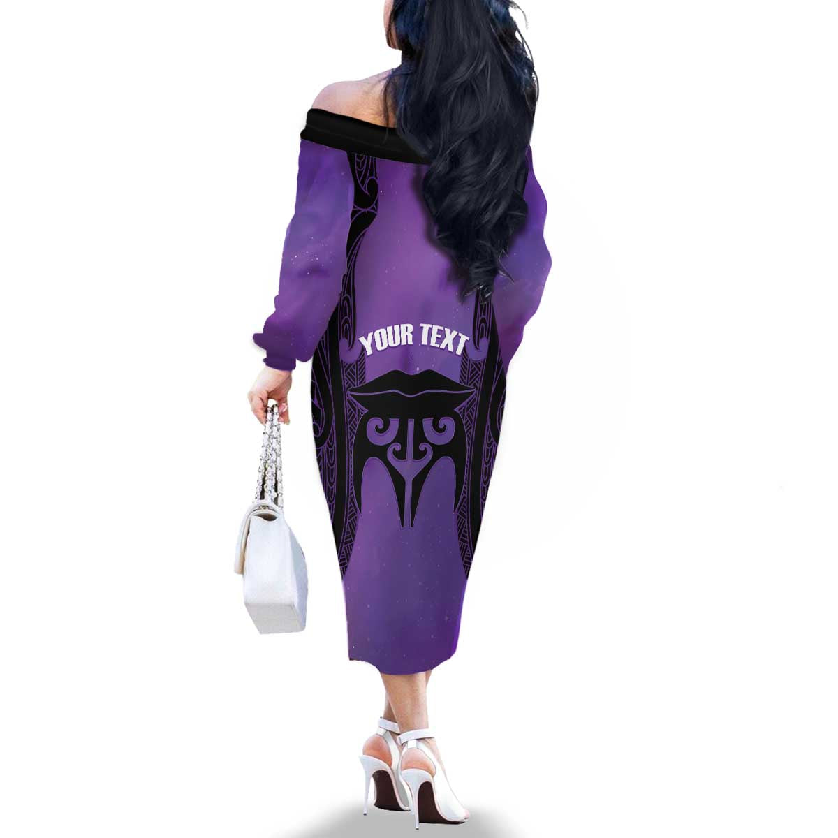 Personalised New Zealand Suffrage Day Family Matching Off The Shoulder Long Sleeve Dress and Hawaiian Shirt Maori Tattoo Galaxy Vibe - Aussie Hoodie