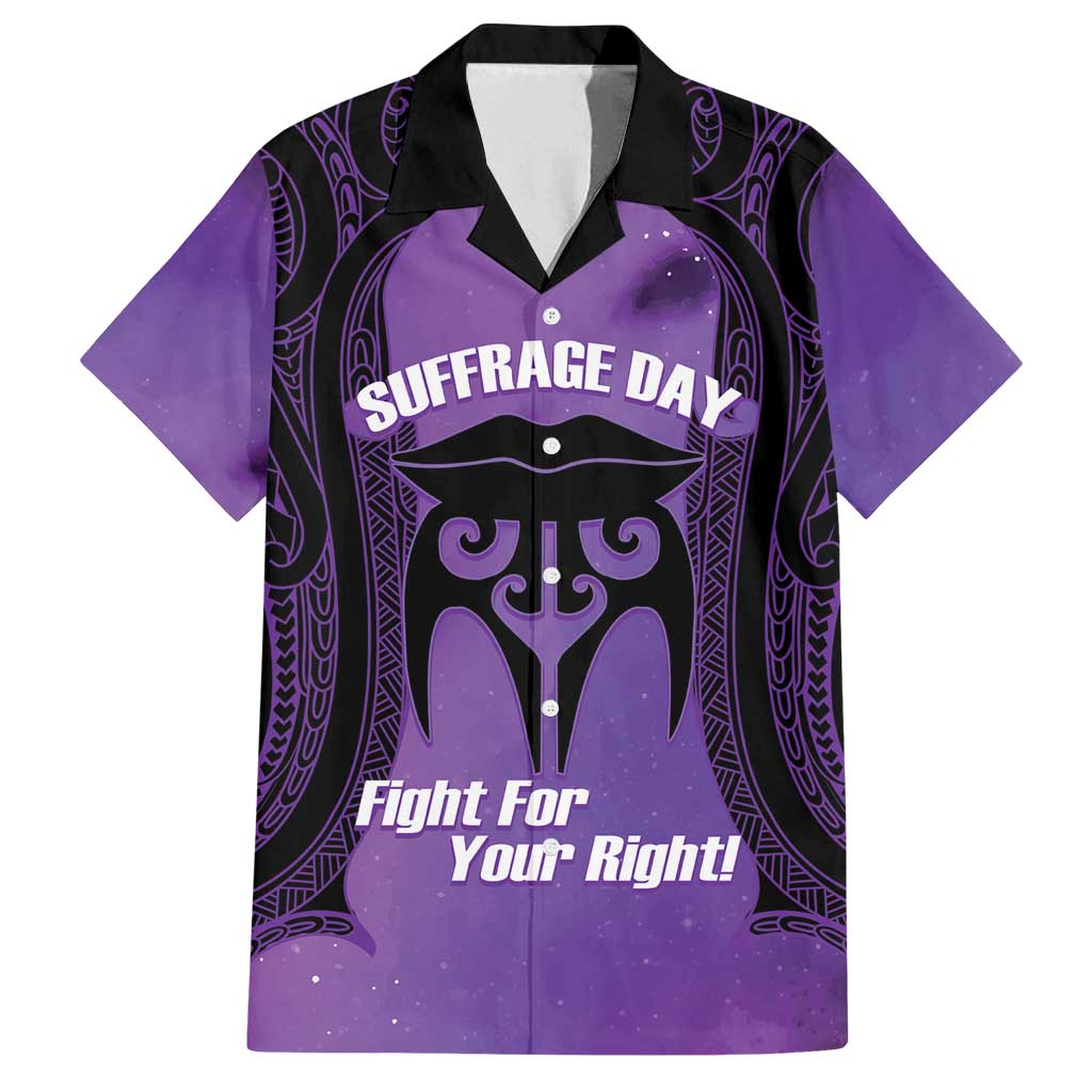 Personalised New Zealand Suffrage Day Family Matching Off Shoulder Maxi Dress and Hawaiian Shirt Maori Tattoo Galaxy Vibe - Aussie Hoodie