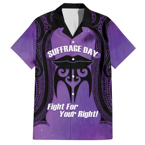 Personalised New Zealand Suffrage Day Family Matching Off Shoulder Maxi Dress and Hawaiian Shirt Maori Tattoo Galaxy Vibe - Aussie Hoodie