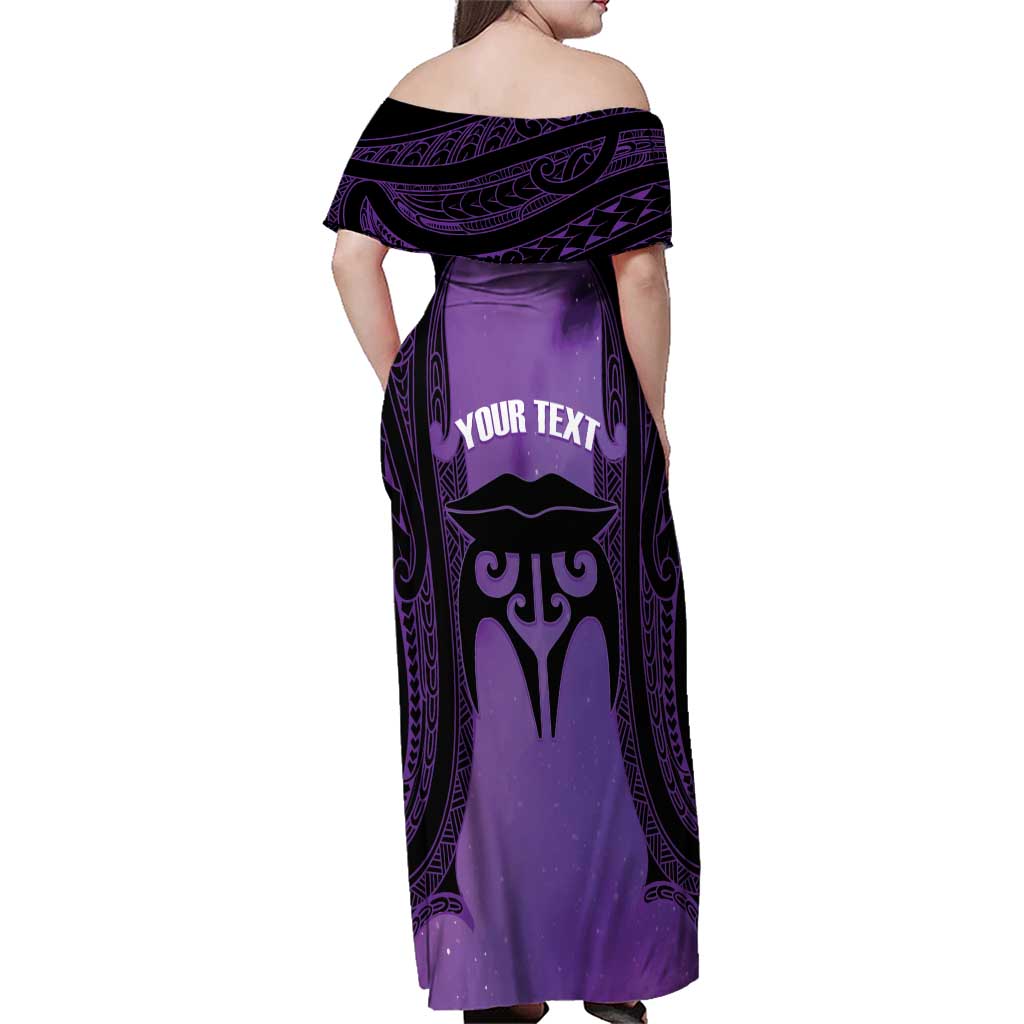 Personalised New Zealand Suffrage Day Family Matching Off Shoulder Maxi Dress and Hawaiian Shirt Maori Tattoo Galaxy Vibe - Aussie Hoodie