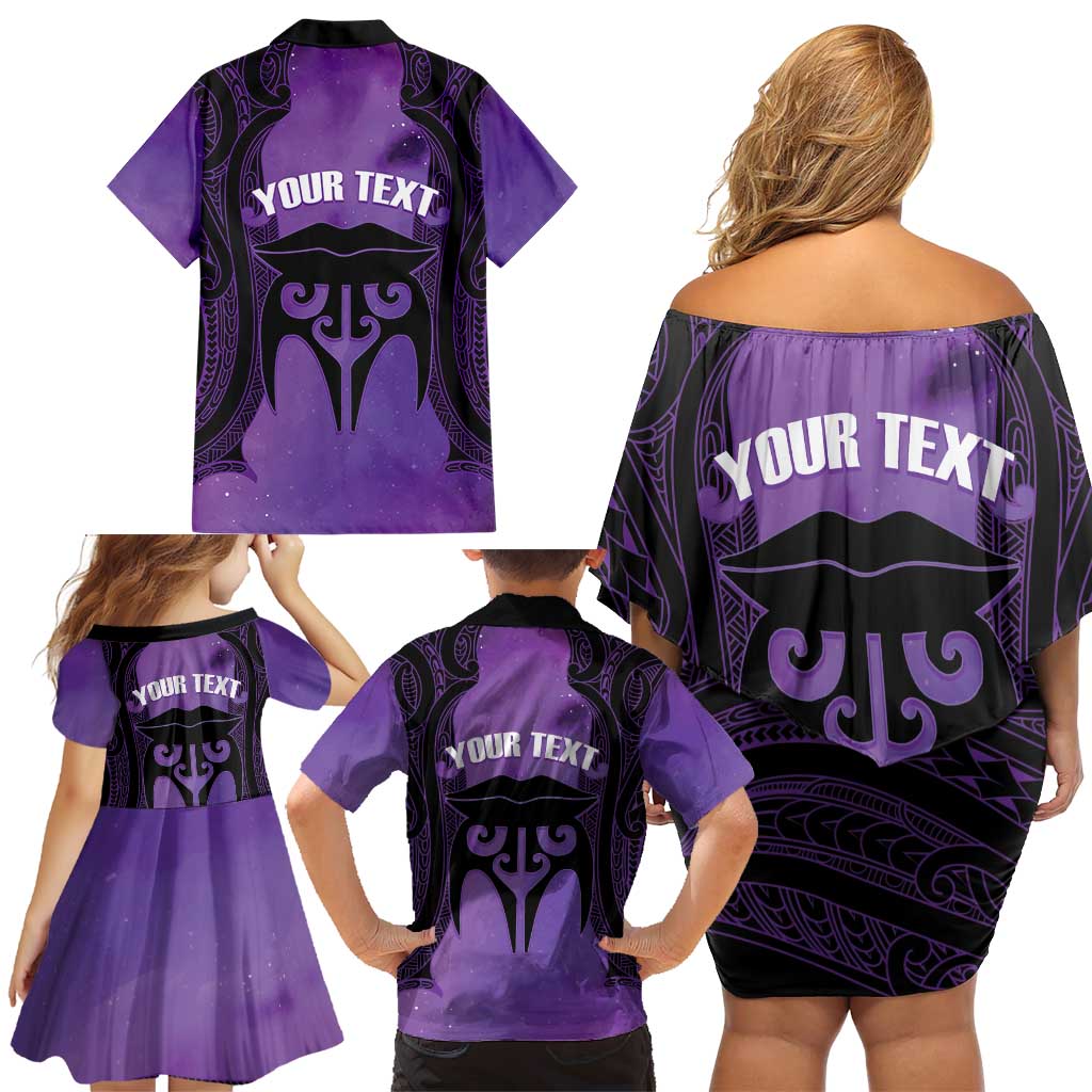Personalised New Zealand Suffrage Day Family Matching Off Shoulder Short Dress and Hawaiian Shirt Maori Tattoo Galaxy Vibe - Aussie Hoodie