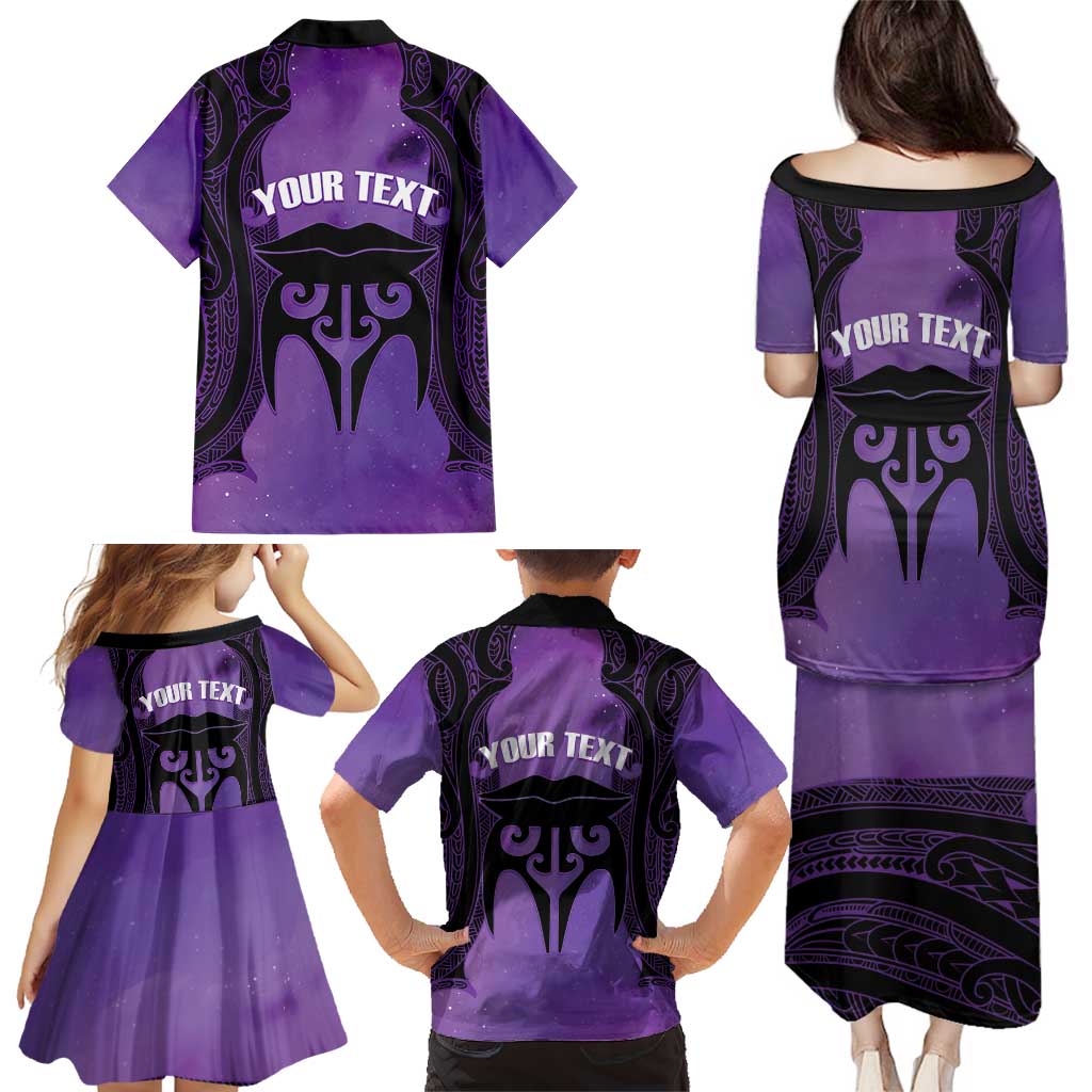 Personalised New Zealand Suffrage Day Family Matching Puletasi and Hawaiian Shirt Maori Tattoo Galaxy Vibe - Aussie Hoodie