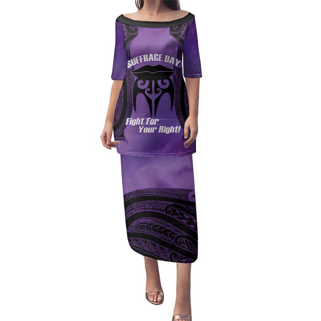 Personalised New Zealand Suffrage Day Family Matching Puletasi and Hawaiian Shirt Maori Tattoo Galaxy Vibe - Aussie Hoodie