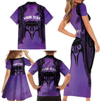 Personalised New Zealand Suffrage Day Family Matching Short Sleeve Bodycon Dress and Hawaiian Shirt Maori Tattoo Galaxy Vibe - Aussie Hoodie