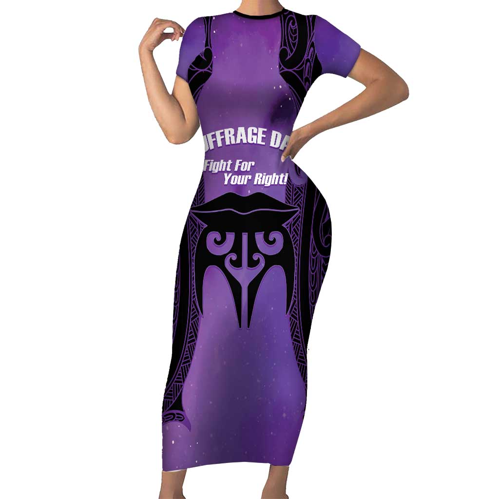 Personalised New Zealand Suffrage Day Family Matching Short Sleeve Bodycon Dress and Hawaiian Shirt Maori Tattoo Galaxy Vibe - Aussie Hoodie