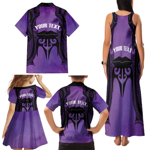 Personalised New Zealand Suffrage Day Family Matching Tank Maxi Dress and Hawaiian Shirt Maori Tattoo Galaxy Vibe - Aussie Hoodie