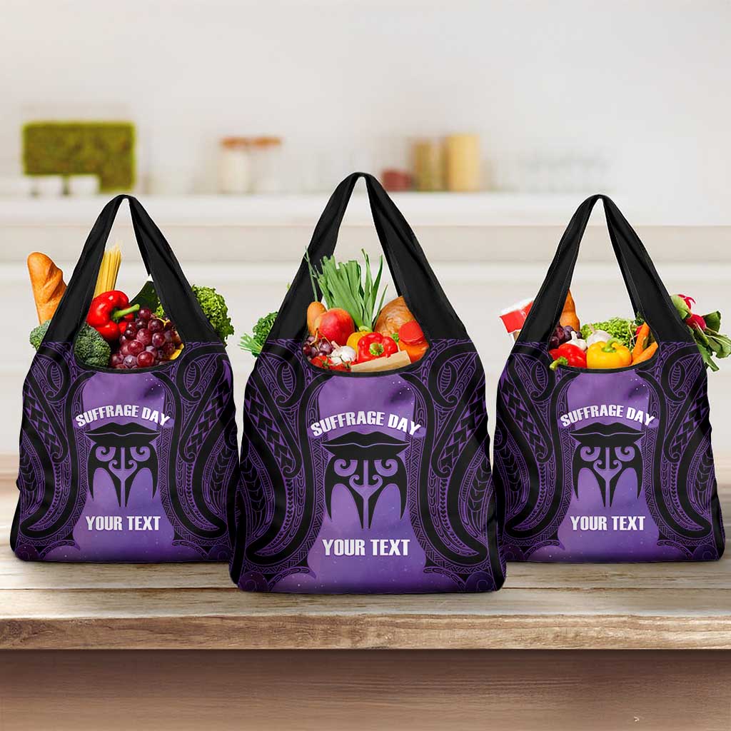 Personalised New Zealand Suffrage Day Grocery Bag Maori Tattoo Galaxy Vibe - Aussie Hoodie