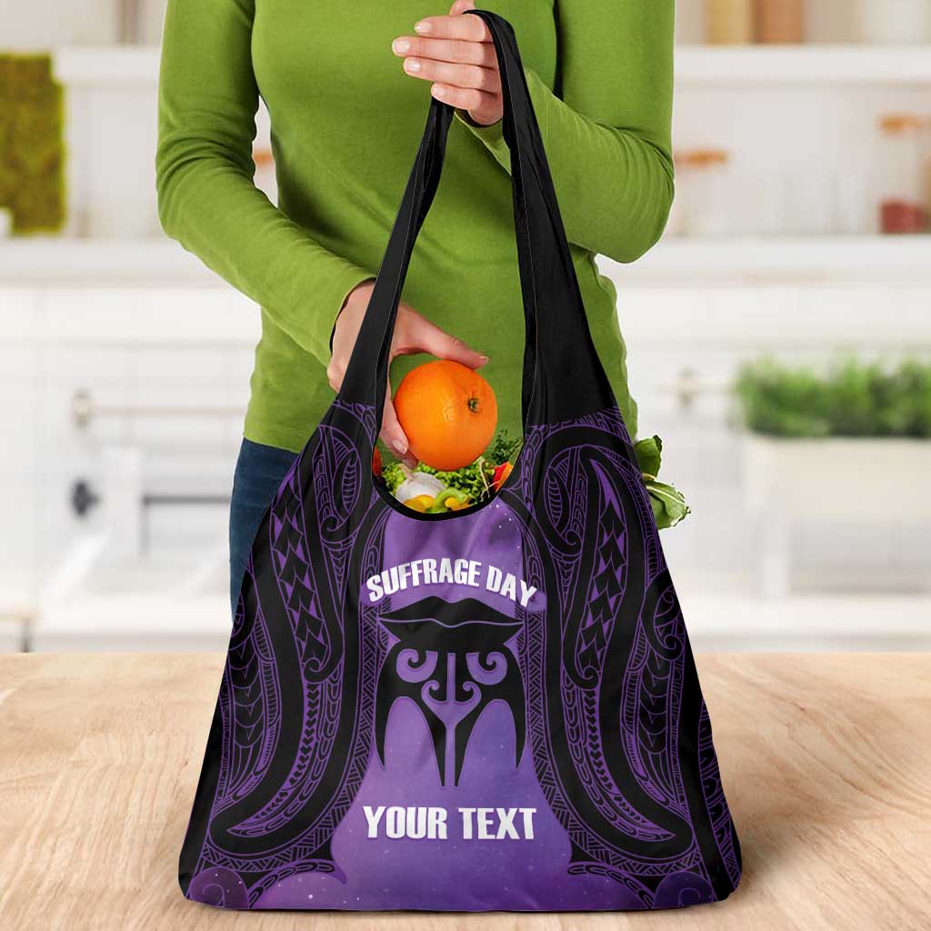 Personalised New Zealand Suffrage Day Grocery Bag Maori Tattoo Galaxy Vibe - Aussie Hoodie