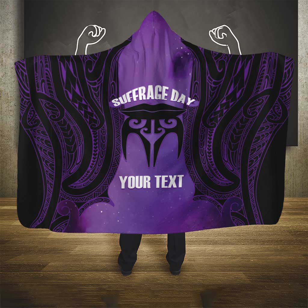 Personalised New Zealand Suffrage Day Hooded Blanket Maori Tattoo Galaxy Vibe - Aussie Hoodie