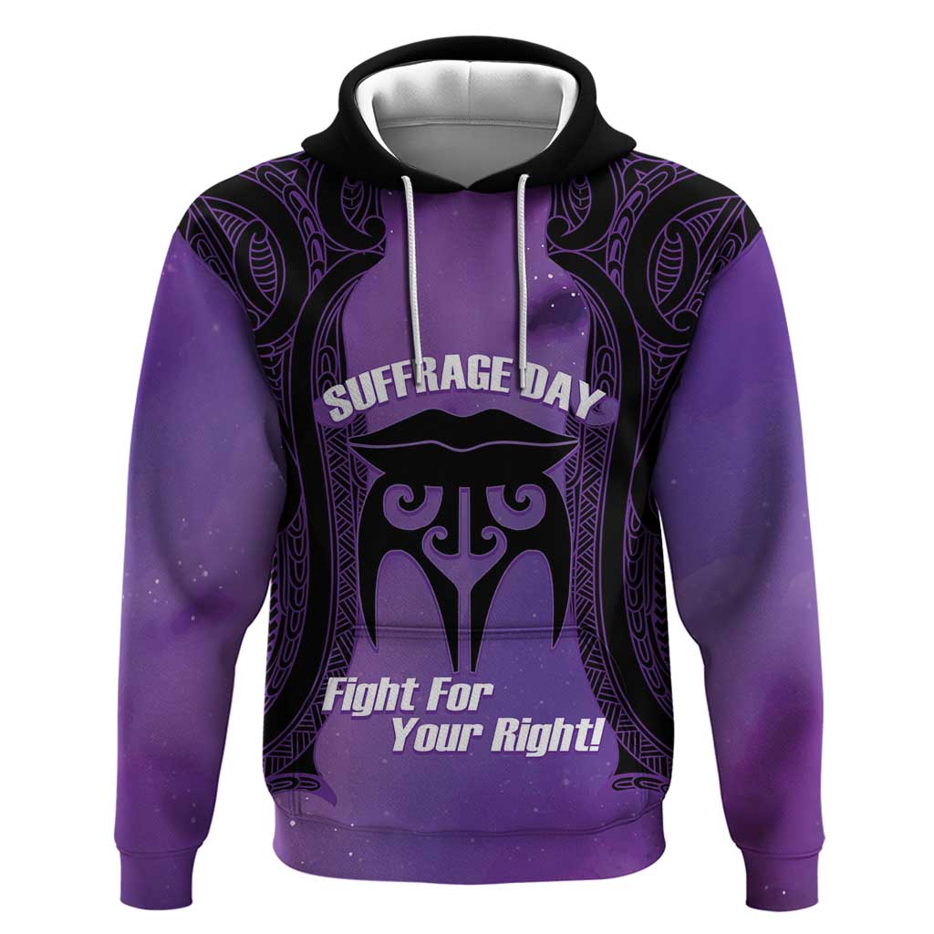 Personalised New Zealand Suffrage Day Hoodie Maori Tattoo Galaxy Vibe - Aussie Hoodie