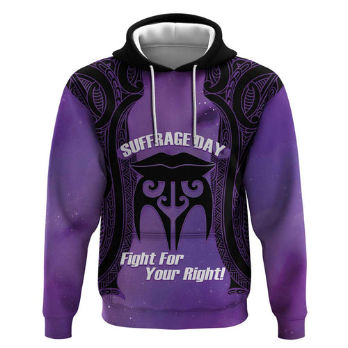 Personalised New Zealand Suffrage Day Hoodie Maori Tattoo Galaxy Vibe - Aussie Hoodie