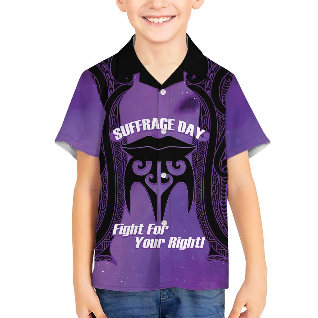 Personalised New Zealand Suffrage Day Kid Hawaiian Shirt Maori Tattoo Galaxy Vibe - Aussie Hoodie