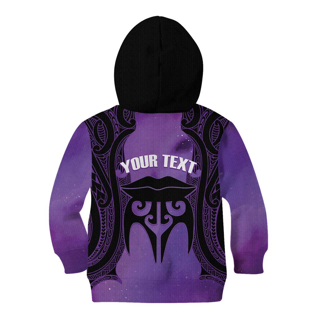 Personalised New Zealand Suffrage Day Kid Hoodie Maori Tattoo Galaxy Vibe - Aussie Hoodie