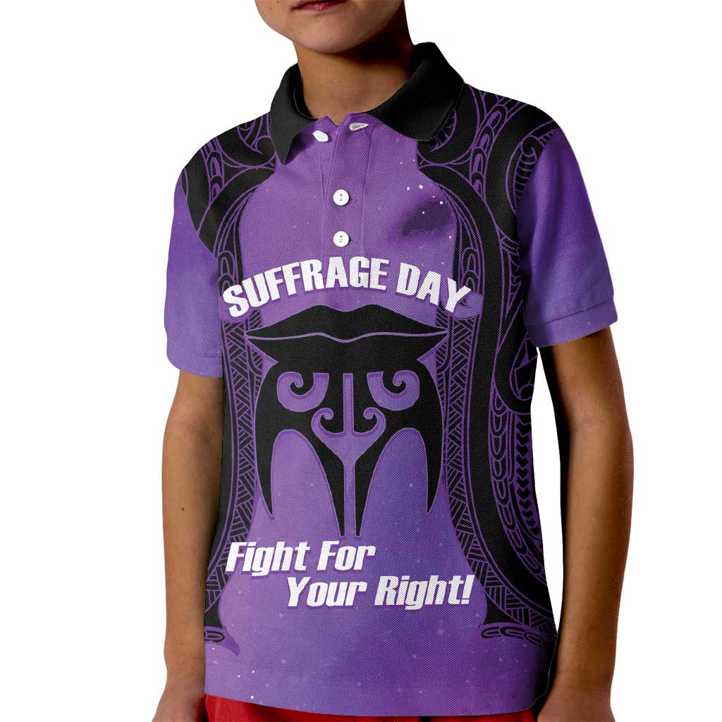 Personalised New Zealand Suffrage Day Kid Polo Shirt Maori Tattoo Galaxy Vibe - Aussie Hoodie