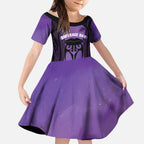 Personalised New Zealand Suffrage Day Kid Short Sleeve Dress Maori Tattoo Galaxy Vibe - Aussie Hoodie