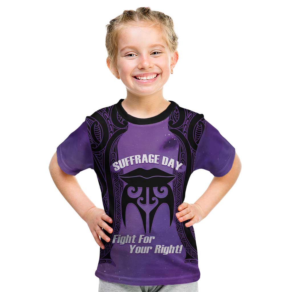 Personalised New Zealand Suffrage Day Kid T Shirt Maori Tattoo Galaxy Vibe - Aussie Hoodie