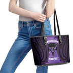 Personalised New Zealand Suffrage Day Leather Tote Bag Maori Tattoo Galaxy Vibe - Aussie Hoodie