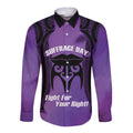 Personalised New Zealand Suffrage Day Long Sleeve Button Shirt Maori Tattoo Galaxy Vibe - Aussie Hoodie