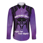 Personalised New Zealand Suffrage Day Long Sleeve Button Shirt Maori Tattoo Galaxy Vibe - Aussie Hoodie