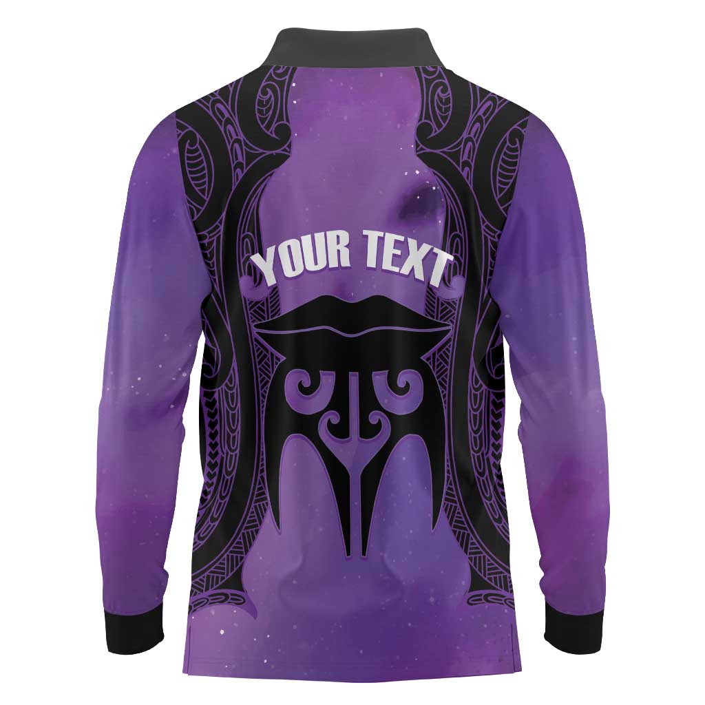 Personalised New Zealand Suffrage Day Long Sleeve Polo Shirt Maori Tattoo Galaxy Vibe - Aussie Hoodie