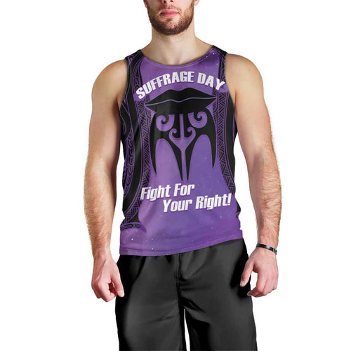 Personalised New Zealand Suffrage Day Men Tank Top Maori Tattoo Galaxy Vibe - Aussie Hoodie
