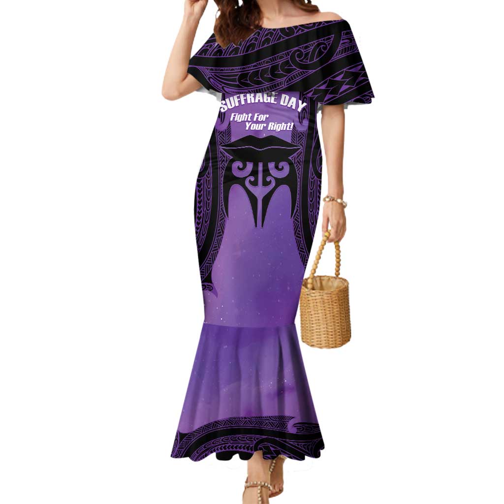 Personalised New Zealand Suffrage Day Mermaid Dress Maori Tattoo Galaxy Vibe - Aussie Hoodie
